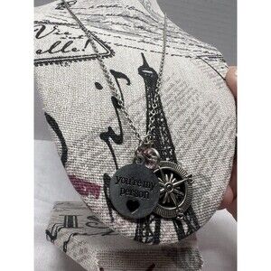 “You’re My Person” Heart And Compass Necklace Set